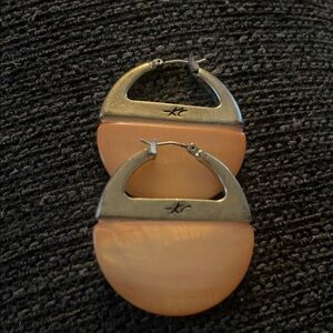 Elegant Silver and Peach Earrings